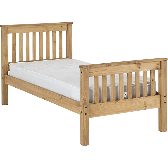 Monaco 3' Bed High Foot End In Antique Pine - Click Image to Close
